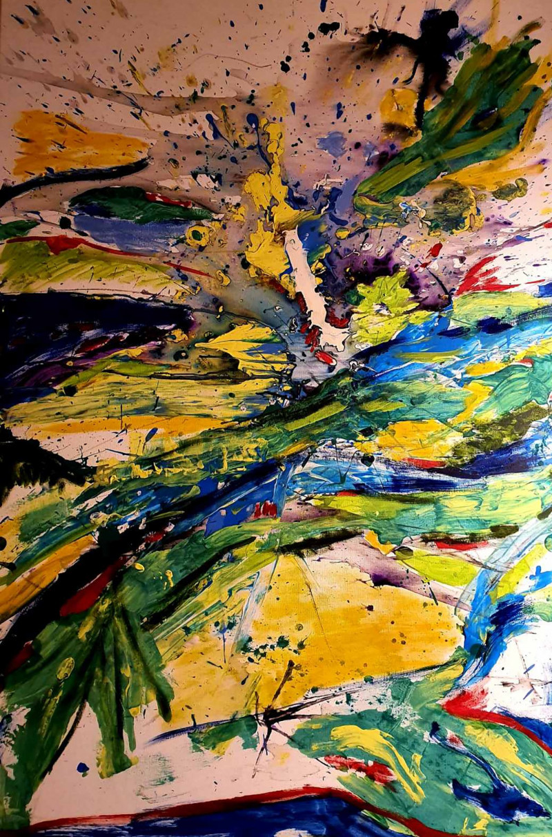Zita-Virginija Tarasevičienė tapytas paveikslas Iš ciklo \\"Spalvų žaismas\\" 1, Abstrakti tapyba , paveikslai internetu