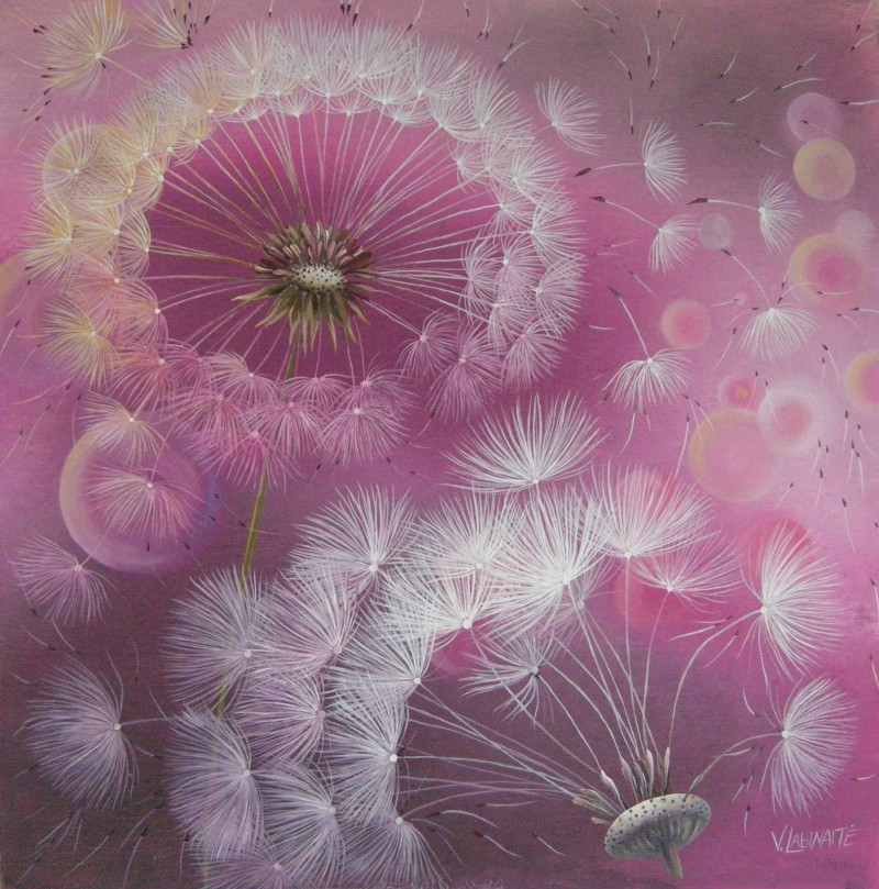 Fluff original painting by Viktorija Labinaitė. Flowers