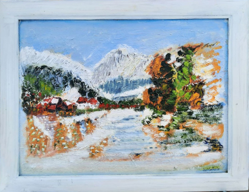Living in the Mountains original painting by Gitas Markutis. Landscapes