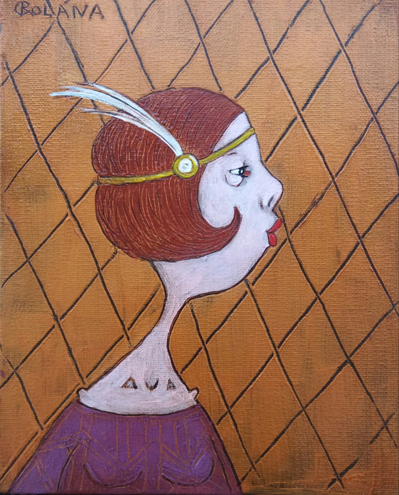 Rolana Čečkauskaitė tapytas paveikslas Dama, Portretai , paveikslai internetu