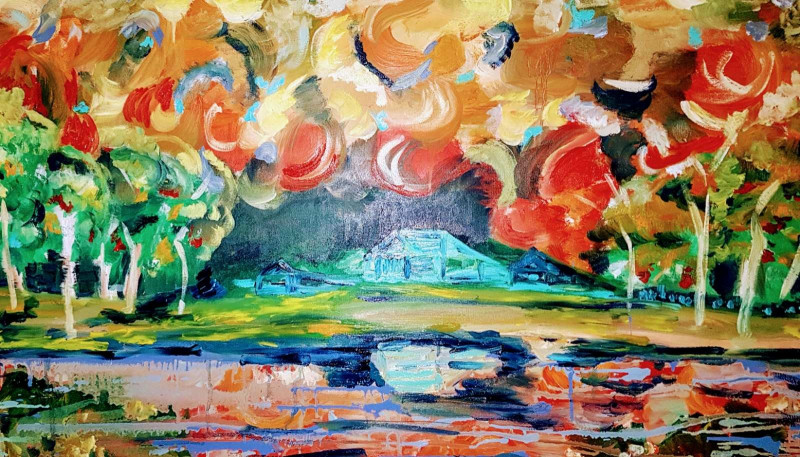 Ode For Autumn 2 original painting by Zita-Virginija Tarasevičienė. Landscapes