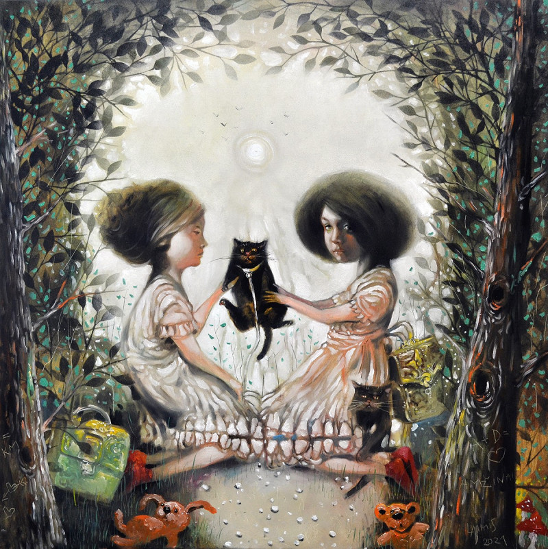 Laimonas Šmergelis tapytas paveikslas Eilinė diena parke, Išlaisvinta fantazija , paveikslai internetu