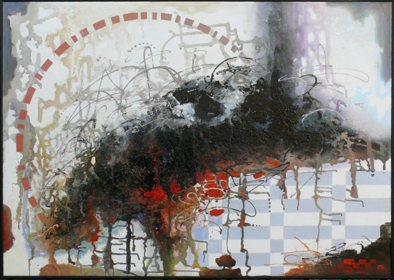 Arūnas Miliukas tapytas paveikslas Prisilietimai, Abstrakti tapyba , paveikslai internetu