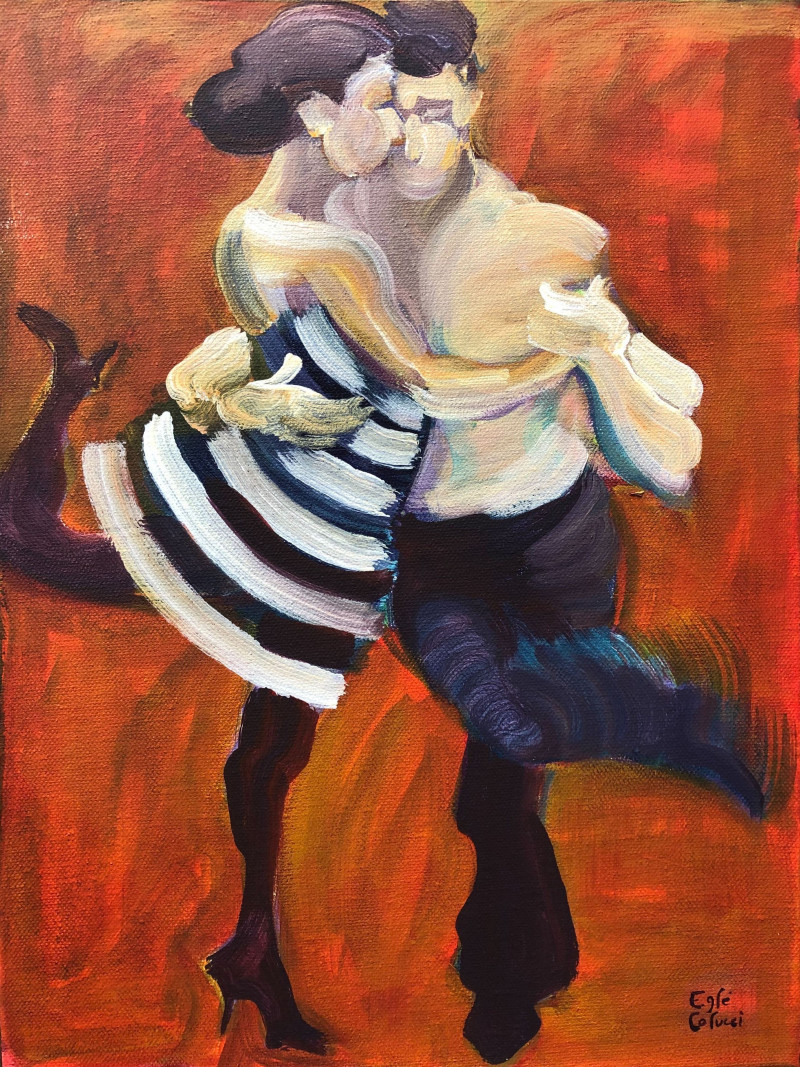 Ricardo & Graciela original painting by Eglė Colucci. Dance - Music