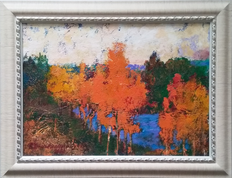 Autumn original painting by Romas Žmuidzinavičius. Landscapes