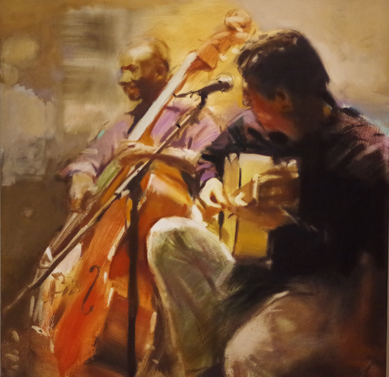 Musicians original painting by Vygandas Doveika. Dance - Music