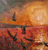 Simonas Gutauskas tapytas paveikslas Žuvėdros prieš saulėlydį, Daugiau yra geriau , paveikslai internetu