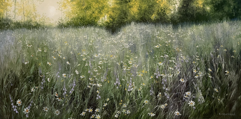 Awakened Meadow original painting by Danutė Virbickienė. Easter collection