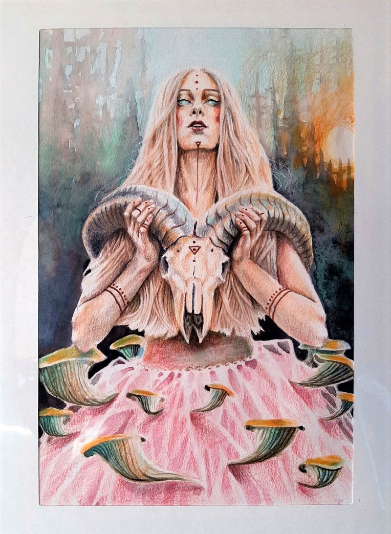 Julija Fokina tapytas paveikslas Ragai, Moters grožis , paveikslai internetu