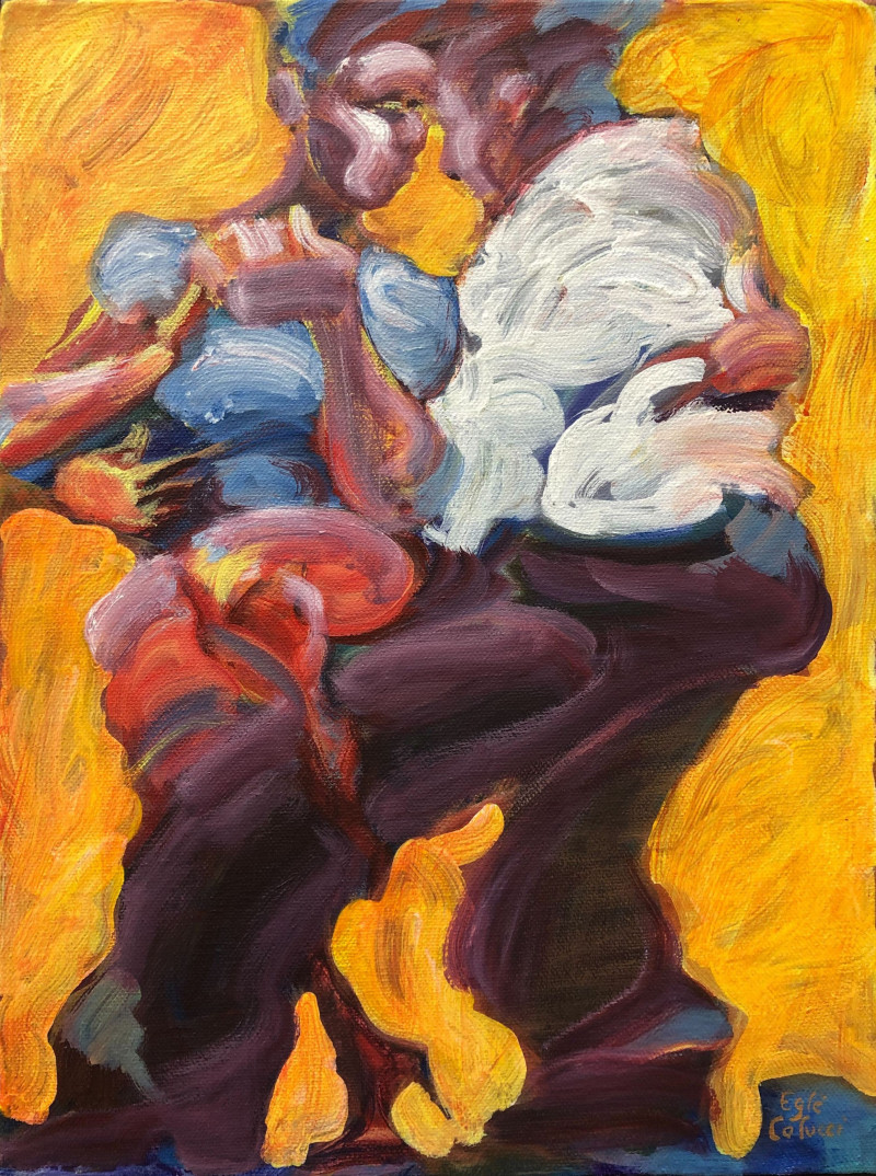 Eduardo & Monica original painting by Eglė Colucci. Dance - Music