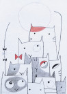 Salvija Zakienė tapytas paveikslas MIAU CHORAS. Iš ciklo „KACIUKŲ ISTORIJOS“, Vaikų kambariui , paveikslai internetu