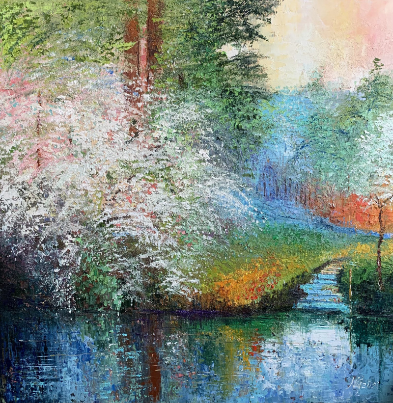 Blossom original painting by Nijolė Grigonytė-Lozovska. Landscapes