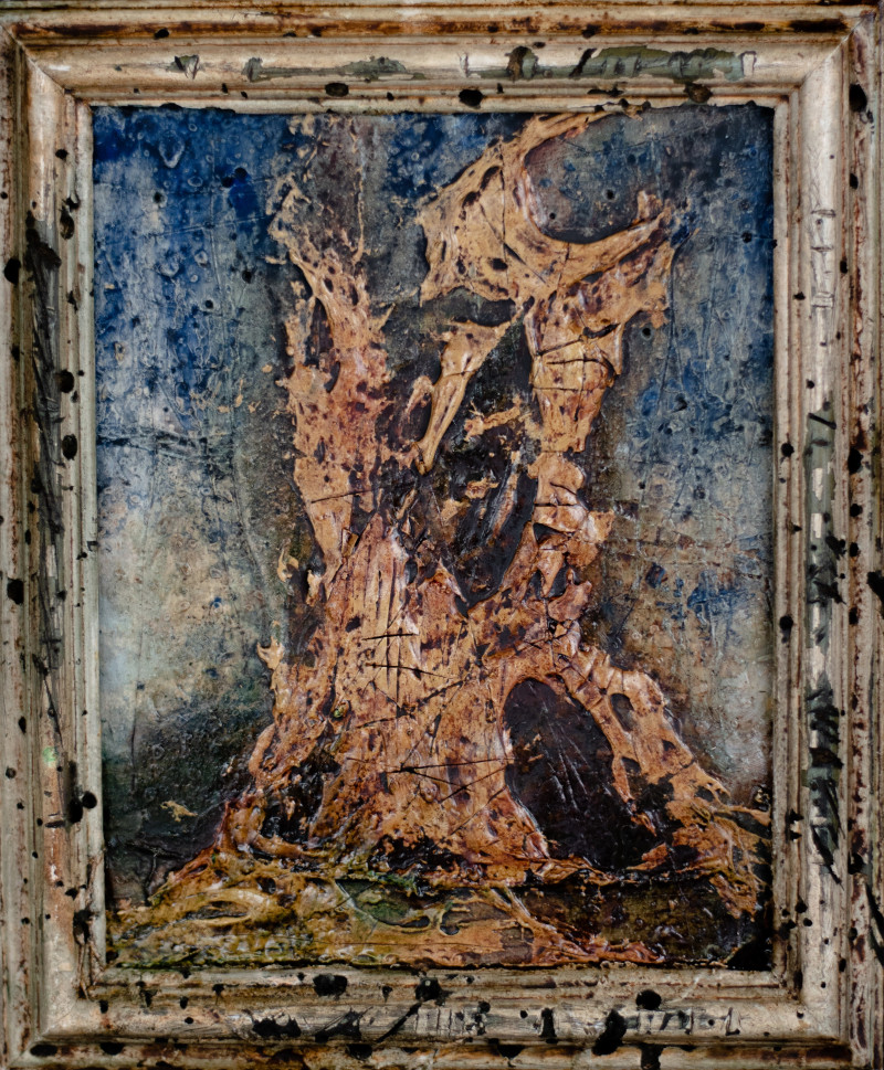 Arvydas Karvelis tapytas paveikslas Medis kokių maža, Miniatiūros - Maži darbai , paveikslai internetu