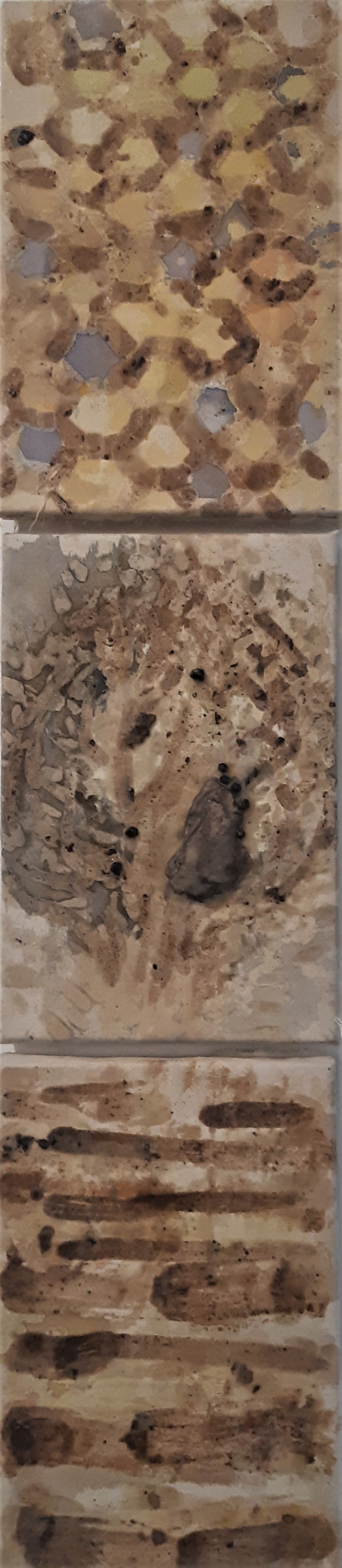 Kristina Čivilytė tapytas paveikslas Triptikas \\"Korių raštai\\", Miniatiūros - Maži darbai , paveikslai internetu
