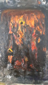 Fireplace original painting by Kristina Čivilytė. Abstract Paintings