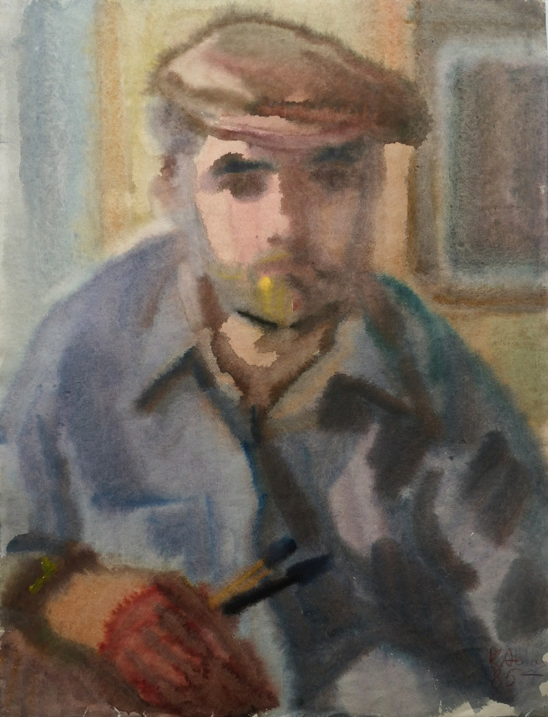 Artist. Autoportrait original painting by Kazys Abramavičius. Portrait
