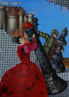 Lina Alchimavičienė tapytas paveikslas Šachmatų tango, Fantastiniai paveikslai , paveikslai internetu