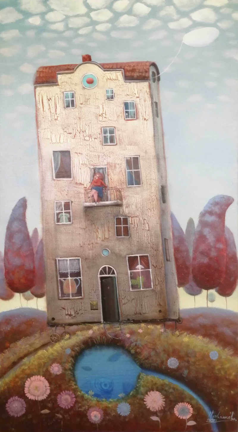 Modestas Malinauskas tapytas paveikslas Kur veda tas takelis, Fantastiniai paveikslai , paveikslai internetu