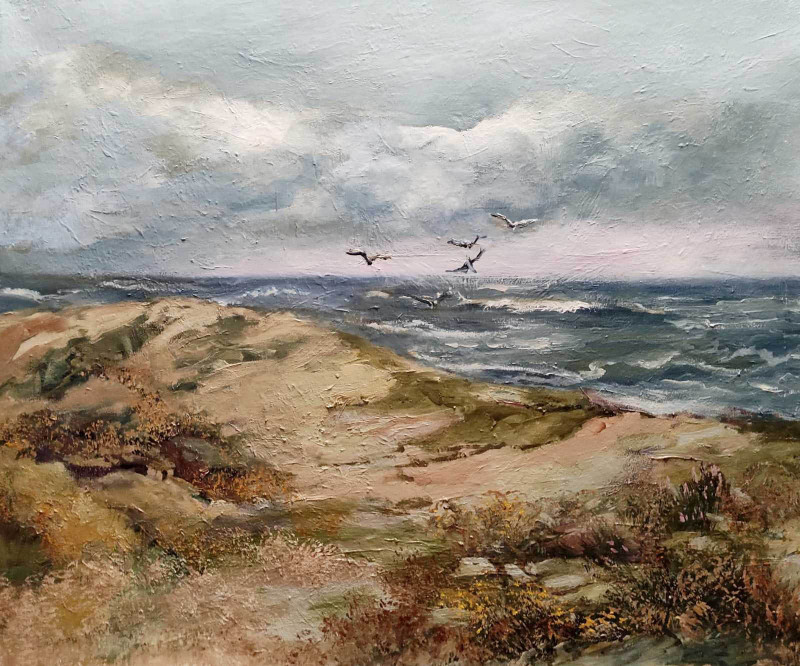 Birutė Butkienė tapytas paveikslas Jūra, Jūros , paveikslai internetu