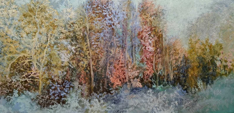 Winter original painting by Birutė Butkienė. Calm paintings