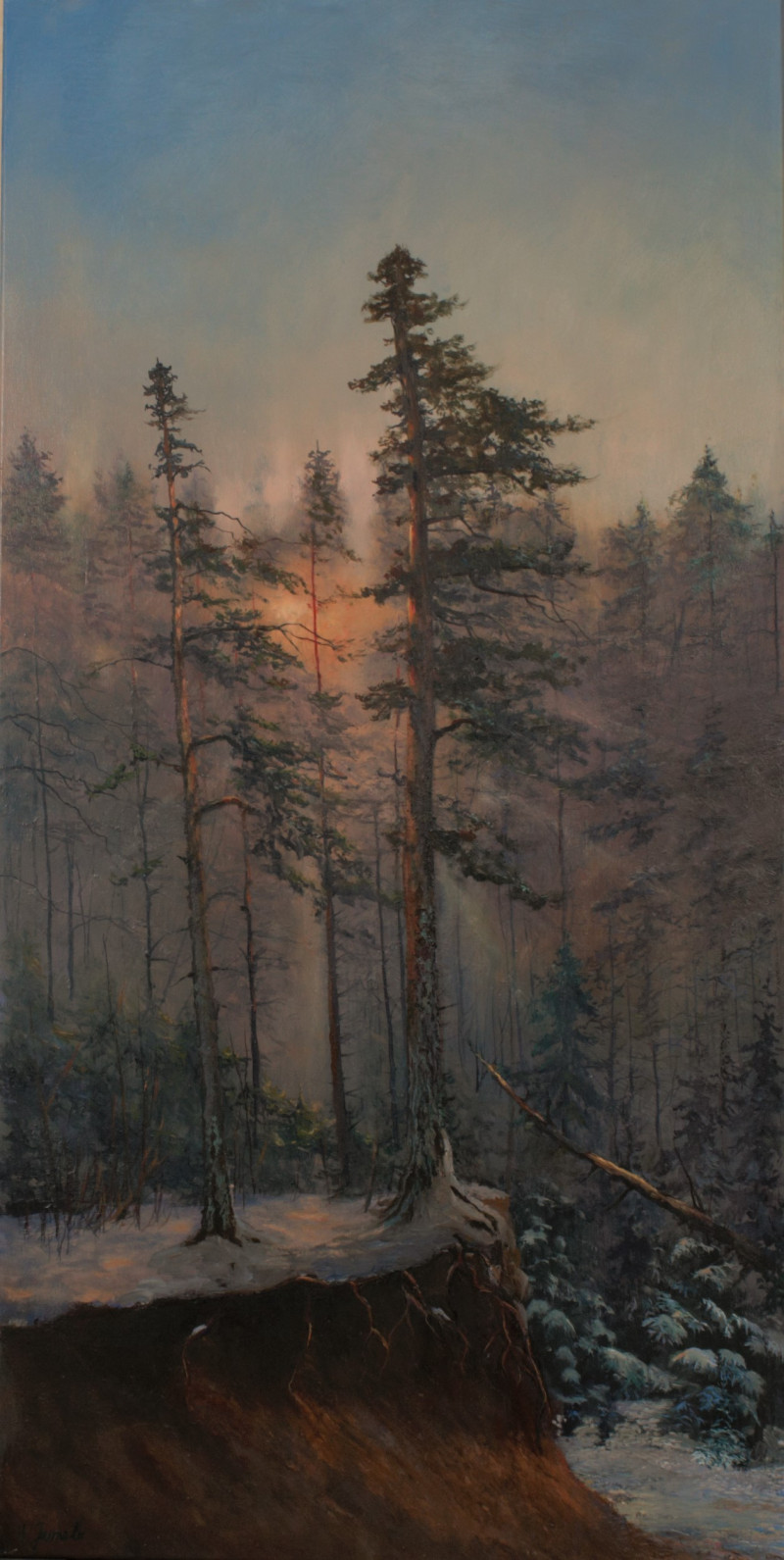 Vladimiras Jarmolo tapytas paveikslas Žiemą miške, Peizažai , paveikslai internetu