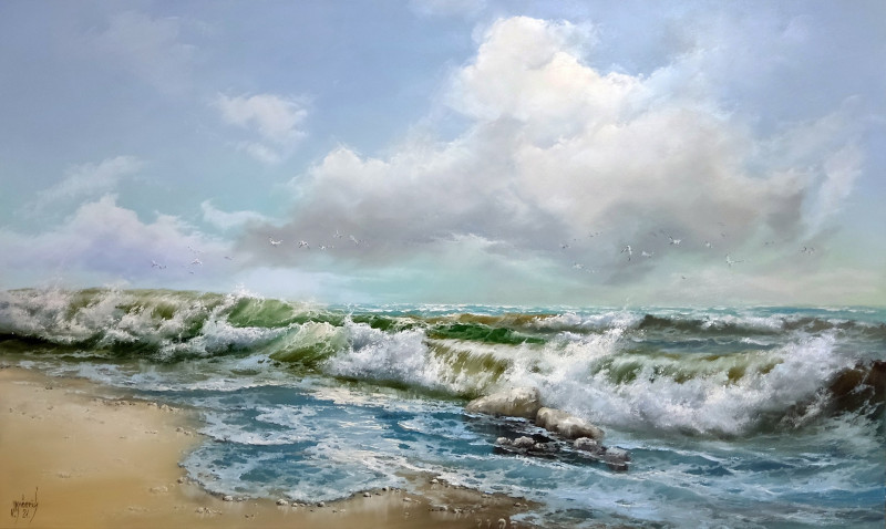 Baltic Sea X original painting by Valdas Ančeris. Sea