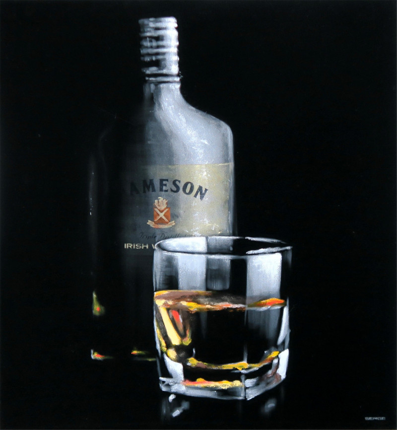 Whiskey 1 original painting by Sergejus Želobčastas. Still-Life