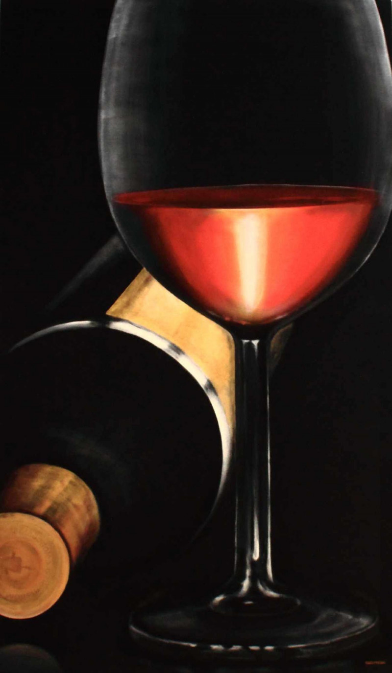 Red Wine 2 original painting by Sergejus Želobčastas. Still-Life