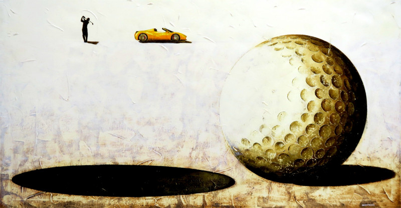 Golf 1 original painting by Sergejus Želobčastas. Composition