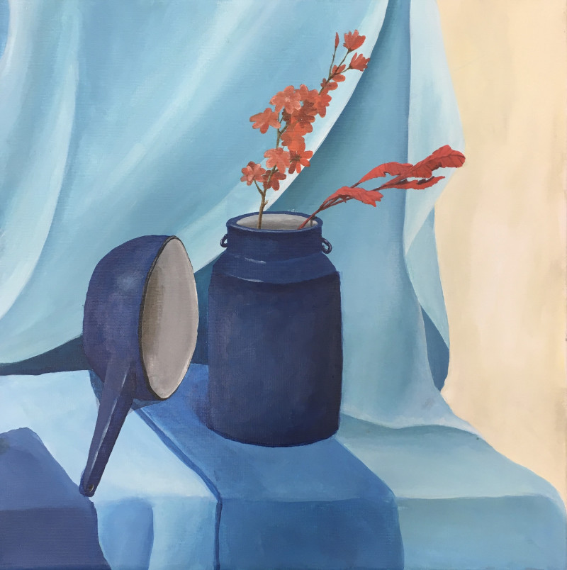 Emilija Šileikaitė tapytas paveikslas Mėlyna, Miniatiūros - Maži darbai , paveikslai internetu