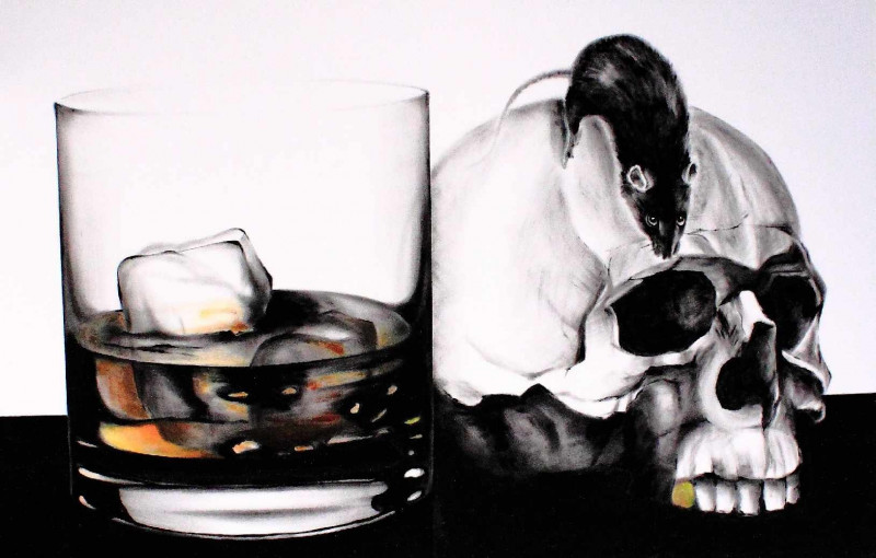 Whiskey With Ice original painting by Sergejus Želobčastas. For your working place