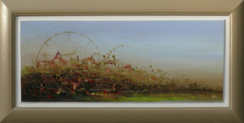 Arūnas Miliukas tapytas paveikslas Šventės atgarsiai, Abstrakti tapyba , paveikslai internetu