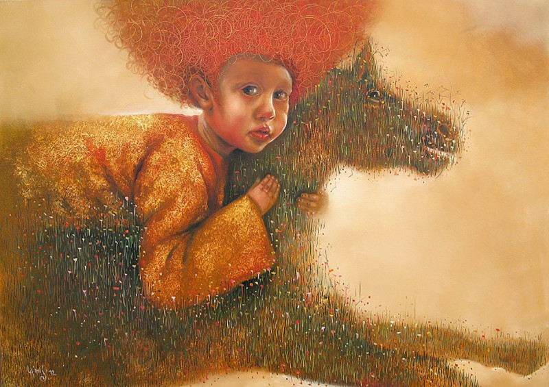 Laimonas Šmergelis tapytas paveikslas Želdinukas, Išlaisvinta fantazija , paveikslai internetu