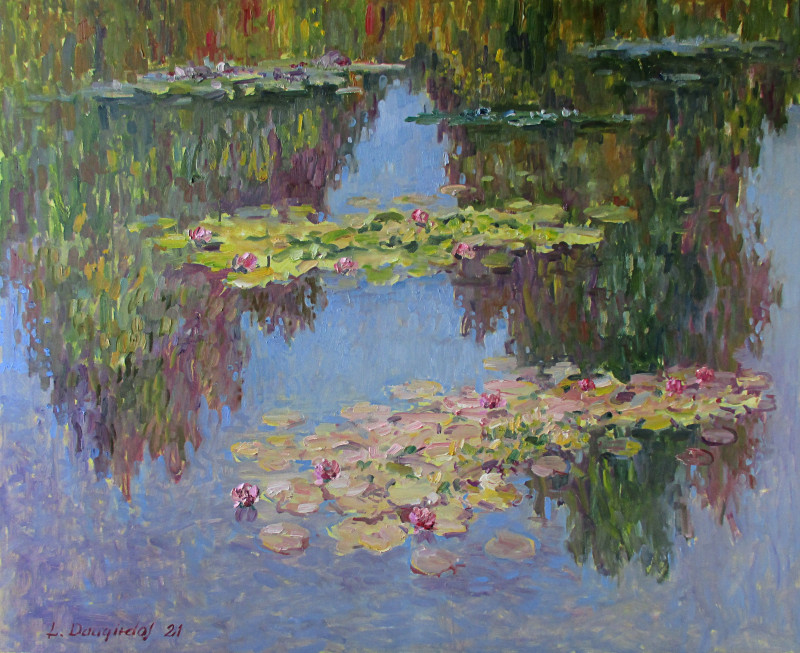 Water Lillies. Reflections 2 original painting by Liudvikas Daugirdas. Landscapes
