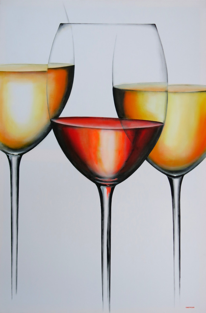 Sergejus Želobčastas tapytas paveikslas White wine, Daugiau yra geriau , paveikslai internetu
