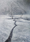 Snowstorm original painting by Aloyzas Pacevičius. Landscapes