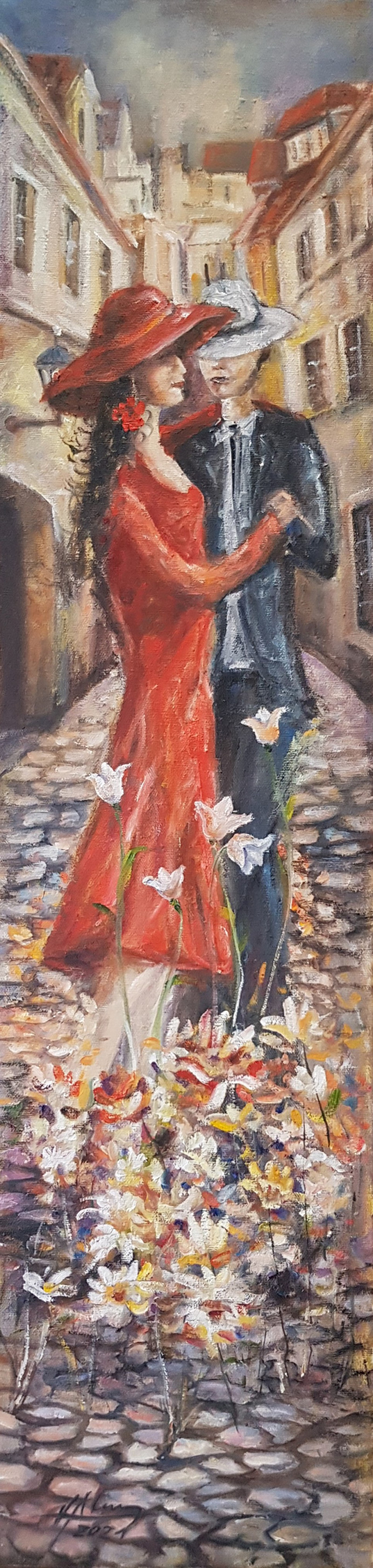 Voldemaras Valius tapytas paveikslas Kai ir akmenys pražysta (Bruko tango), Šokis - Muzika , paveikslai internetu