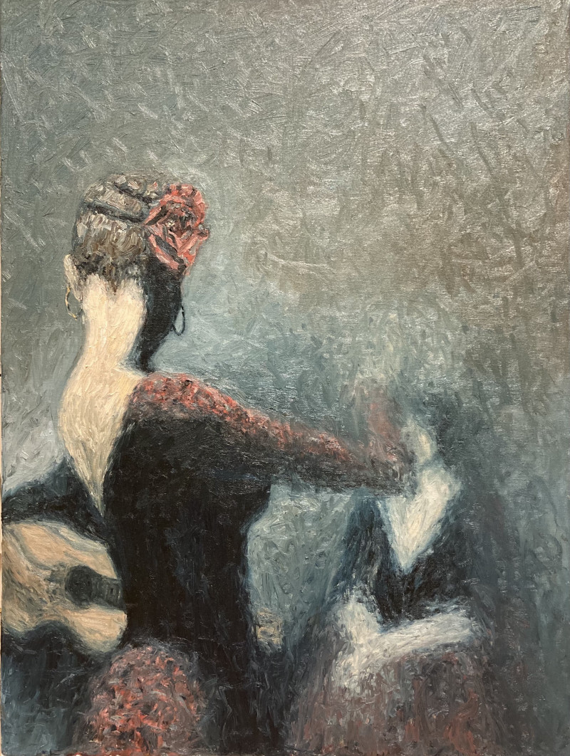 Flamenco original painting by Tomas Gelažanskas. Dance - Music