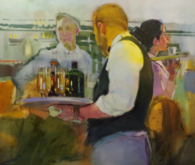 Vygandas Doveika tapytas paveikslas Vakaras kavinėje, Tapyba su žmonėmis , paveikslai internetu