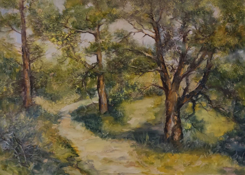 Forest Road original painting by Birutė Butkienė. Landscapes