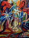 Arvydas Martinaitis tapytas paveikslas Kompozicija su gėlėmis, Gėlės , paveikslai internetu
