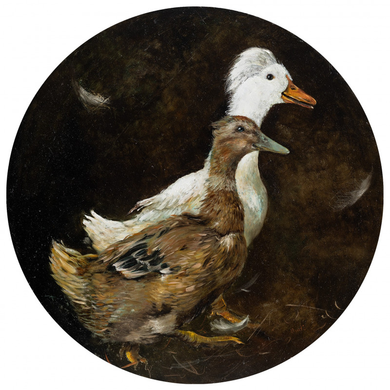 Onutė Juškienė tapytas paveikslas Dviese brenda, Animalistiniai paveikslai , paveikslai internetu
