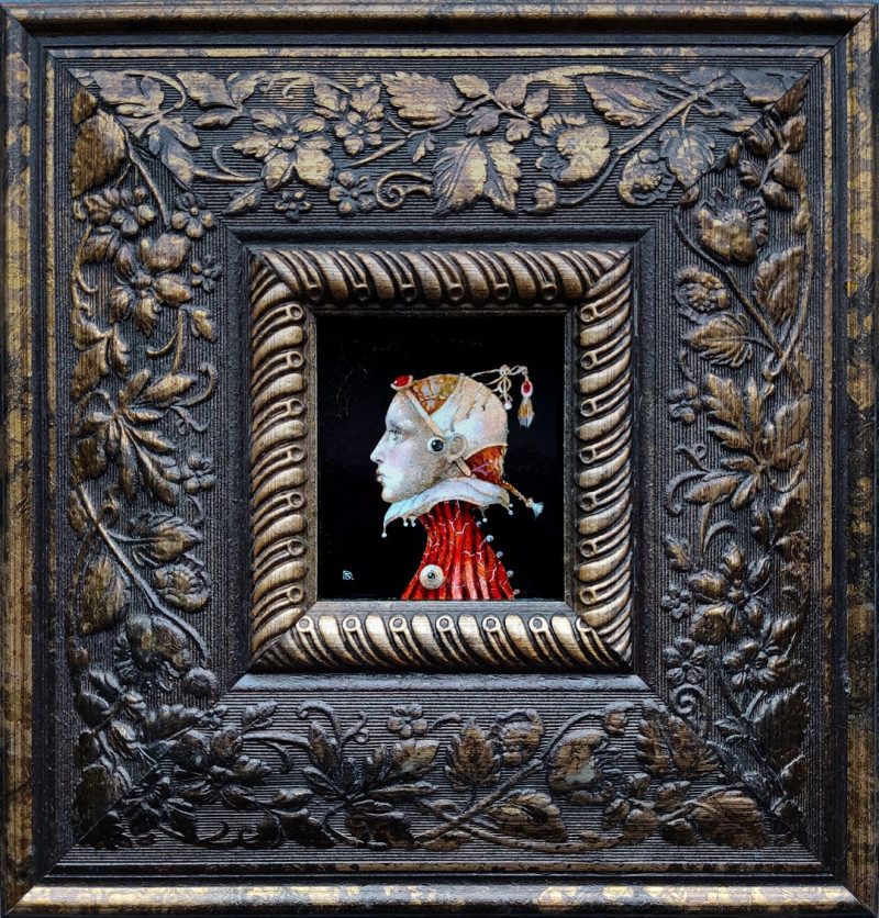 Daiva Staškevičienė tapytas paveikslas Moteris, Miniatiūros - Maži darbai , paveikslai internetu