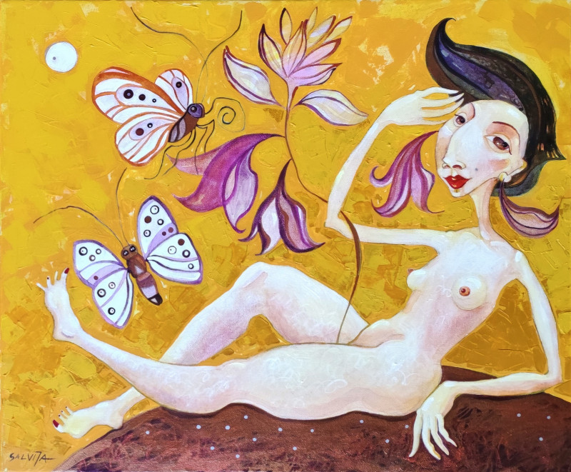Butterfly Flutter original painting by Salvija Zakienė. Splash Of Colors
