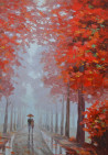 Rimantas Virbickas tapytas paveikslas Spalvinga alėja, Paveikslai su rudeniu , paveikslai internetu