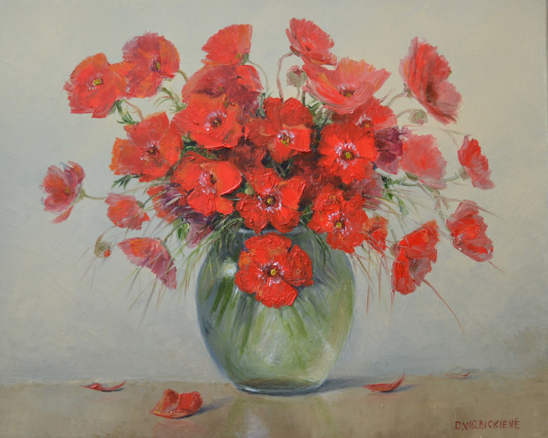 Danutė Virbickienė tapytas paveikslas Aistros spalva, Gėlės , paveikslai internetu