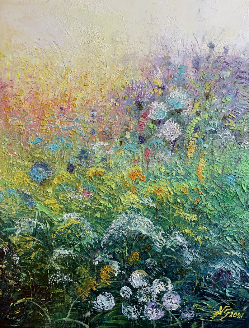 July original painting by Nijolė Grigonytė-Lozovska. Landscapes