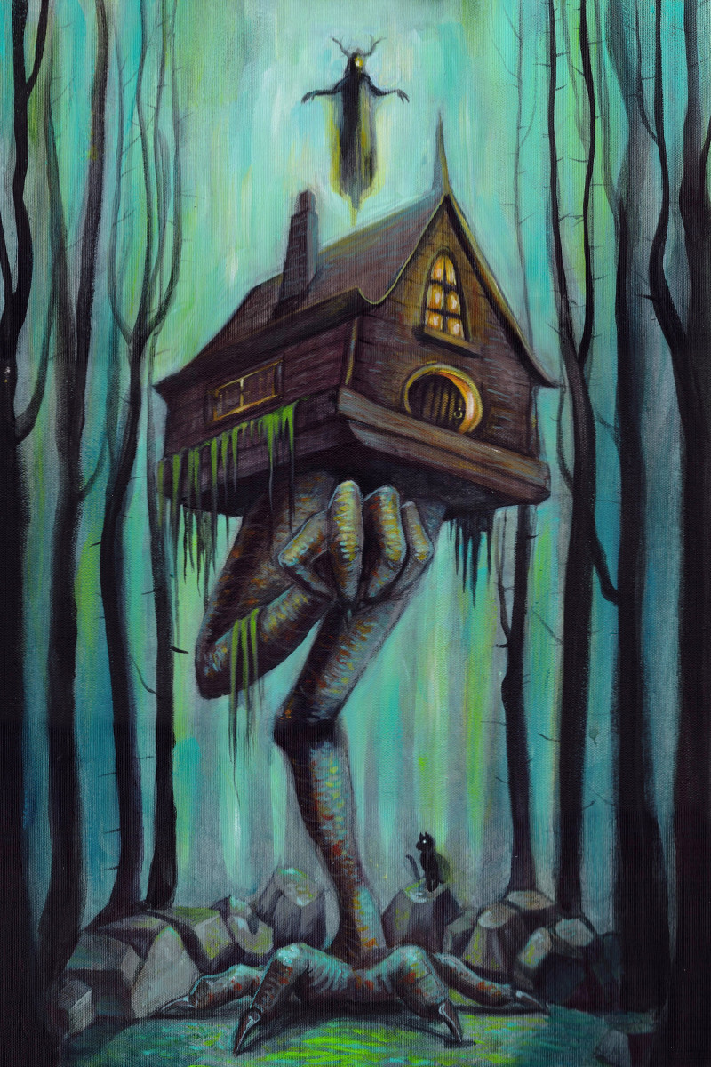 The Hut original painting by Julija Fokina. Fantastic