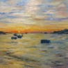 Morning original painting by Albinas Markevičius. Marine Art