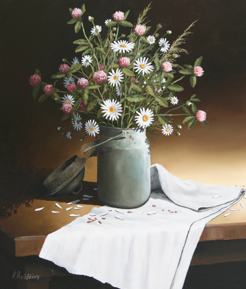 Kęstutis Preidžius tapytas paveikslas Pievų gėlės, Žolynų kolekcija , paveikslai internetu